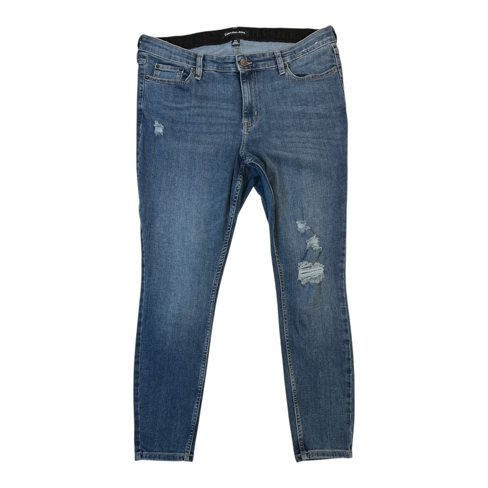 Calvin Klein Jeans‎ Mid Rise Skinny Made with Repreve, Women’s, Blue, Sz 18 W